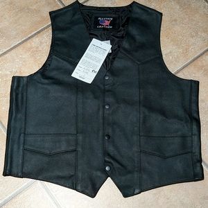 Real leather vest